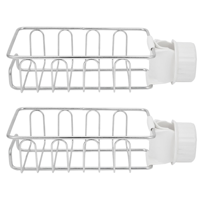 2Pcs Faucet Storage Rack Stainless Steel Sink Caddy Organizer Soap