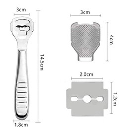 Drybely Professional Stainless Steel Callus Remover for Hardness, Pedicure and Foot Care, 10 Blades Included