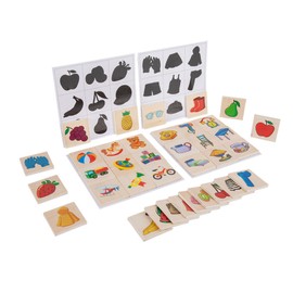 Wooden Shadow Matching Game Learning Fruit Recognition Sorter Develop Fine Motor Puzzle Shadow Matched Board