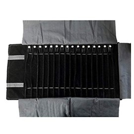 Qezodsx Velvet Jewelry Roll Bag Storage Bag Storage Bag Portable Necklace Display Case, Black