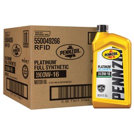 Pennzoil Platinum Full Synthetic 0W-16 Motor Oil (1-Quart, Case of 6)