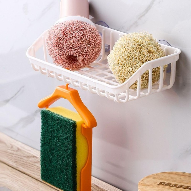 Calsgkspray Pink Multifunctional Drain Rack,Hanging Storage Rack Drain Rack Sink