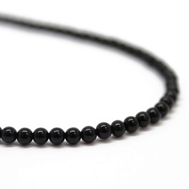 Kathy Bankston Handmade Black Onyx Necklace, Small 3mm Beads, Sterling Silver Clasp, 14 to 42 Inches