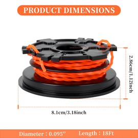 CENHIEE 753-1156 Dual Line 0.095" 18Ft Splitline Trimmer Cartridge Weed Wacker String Compatible with MTD 180120 791-180120 753-1223 953-1156 753-06707 49U1341L063 Troy-Bilt Remington Trimmer, 4 Pack