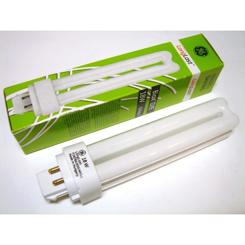 18W PLDE (4-pin) G24Q-2 Base Fluorescent Lightbulb - White