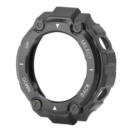 Smart Watch Case for Huami T REX and Pro, Smartwatch Full Cover Frame Protector Ultra Slim Shockproof Bumper Protective Hard Housing Case Shell (Black Shell White)