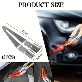 SHMZK 2 PCS Plastic Smoothing Tip Head, Plastic Welder Soldering Tip Smooth Head Replacement, Stainless Steel Scrapper Plastic Welding Tip for Car Bumper Repair, Car Accessories