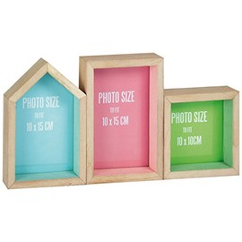 Zep Lunneville Multi Aperture Frame for 3 Photos, Wood, Brown, 17 x 3.5 x 34 cm