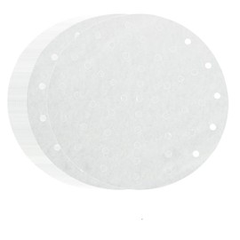 Bamboo Steamer Liner with Holes, Air Fryer Liners Disposable, 50pcs 8 inch Round White Steamer Paper, Parchment Paper, Non-stick Pan for Steaming，Baking, Cooking (50, 8 inch)