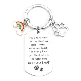 Pet Memorial Keychain,Pet Memorial Gift Keychain for Loss of Dog or Cat,Sympathy Keychain for Pet Owners,Dog Remembrance,Loss of Pet Keychain,Pet Condolences Gift for Loss Dog,Rainbow Keychain