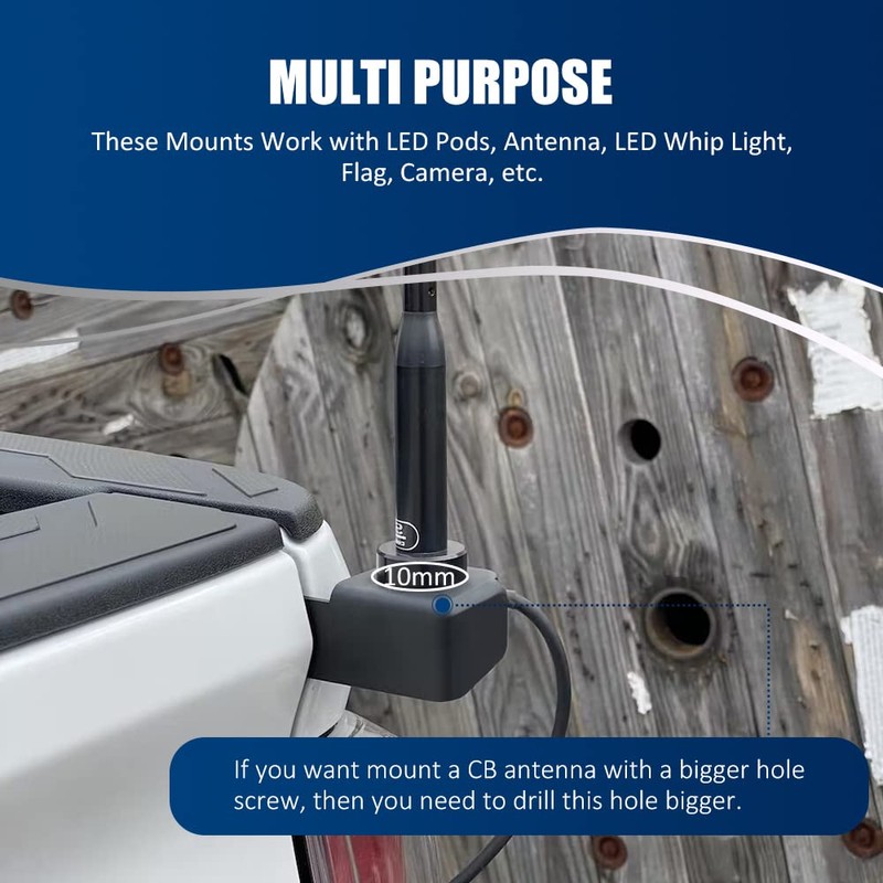 NORTHYUN Tacoma Tailgate Pods Mount CB Antenna Led Whip Light