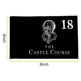 2BUT The Castle Course Golf Pin PGA Flag Practic Putting Green Golf Flag For Backyard Garden Double-Sewn 600D Nylon Miniature Pin Flag Regulation Tube Flag(8"X6")