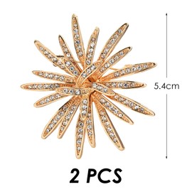 CHROMACRAFT 2 Pieces Brooches For Women, Rhinestone Sunflower Brooch, Glitter Brooch, Exquisite Clothes Pin, Elee Women's Brooch, Suitable For Girls, Women