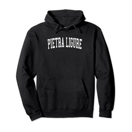 Vintage Pietra Ligure Distressed White Varsity Style Pullover Hoodie
