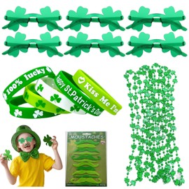 XZSKD 19 Piece Set St. Patricks Day, St. Patricks Day Bracelet Green, St. Patricks Day Necklace Green, St Patricks Day Accessories, for St. Patricks Day Party Decorations Dress Up Costumes