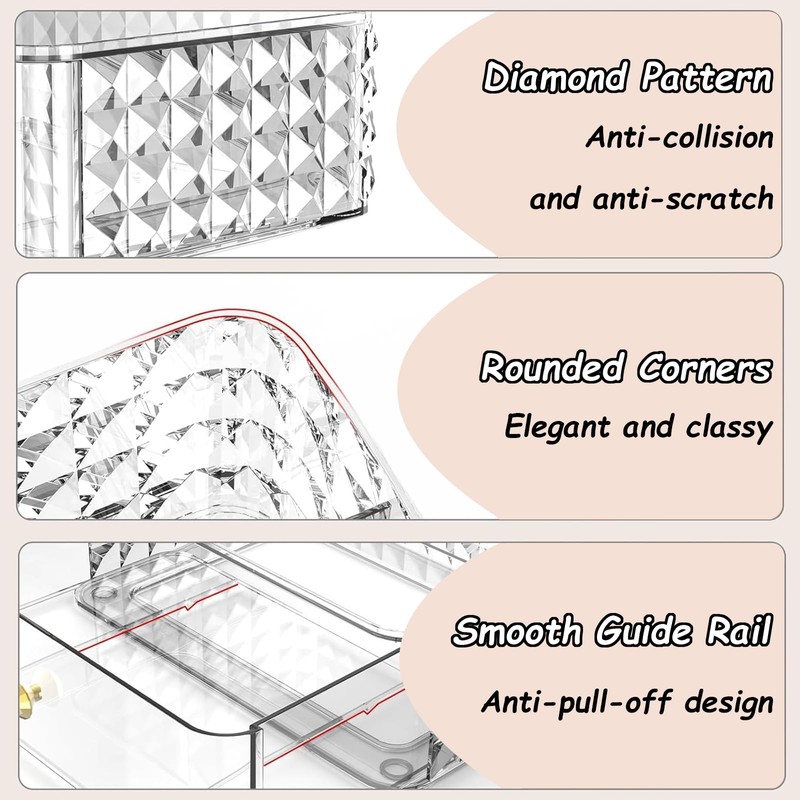 Taoluwin Makeup Organiser, Cosmetic Storage Display Case, Partitioned Storage for