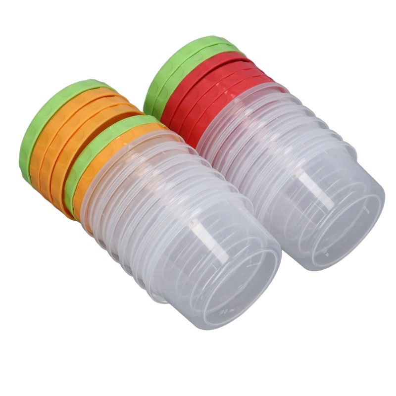 12 Sets 1 Cup Containers 8oz Stackable Reusable Round Plastic