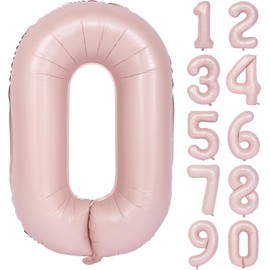 Number Balloons Pink 40 Inch Light Pink Number 0 Balloons Birthday Decoration Pink Number Balloons Happy Birthday Anniversary Party Wedding (0, Pink)