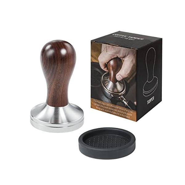 Coffee Tamper 53mm Espresso Press with Tamper Mat 304 Stainless