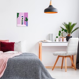 Stupell Industries Trendy Girl on Purple Wall Plaque Art Design by Anna Quach