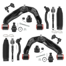 12pc Front End Suspension Kit for Nissan Xterra Frontier Pathfinder, 2 Upper Control Arms, 2 Lower Ball Joints, PU Bushing, Cold Forging Process, Original Specification