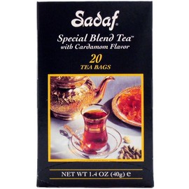 Sadaf Cardamom Tea Bags - Special Blend Tea with Cardamom - Ceylon Black Tea - Quicktea Product harvested in Sry Lanka - Kosher - 20 Bags