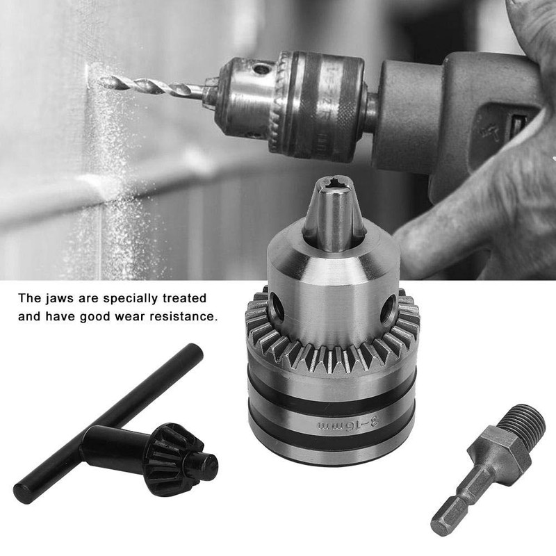 3.0-16 mm 1/2-20UNF Drill Chuck, Key Type Drill Chuck Adapter