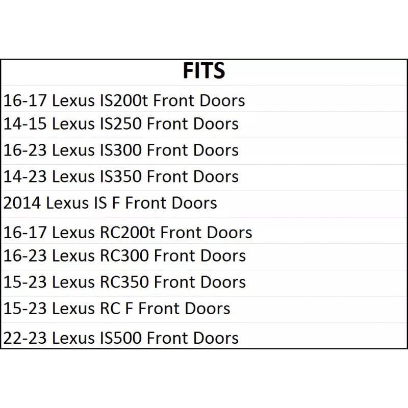 Exact Fit Speaker Adapters Vehicals 2014 to 2023 Lexus IS