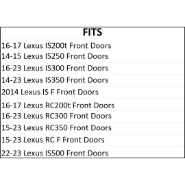 Exact Fit Speaker Adapters  Vehicals 2014 to 2023 Lexus IS Lexus RC  SAK132_55
