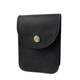 Black Playing Card Case, Leather Single Deck Card Case Holder- Multiple Waist Pouch Fits Poker and Bridge size cards