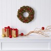 Nearly Natural 15in. Holiday Artificial Wreath with Pine Cones and