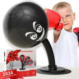 HZG Desktop Punching Bag, Stress Buster with Suction Cup for Office Table and Counters, Heavy Duty Stress Relief Ball, Desk Boxing Punch Ball, Funny Toys Punching Bag for Kids Coworkers and Friends