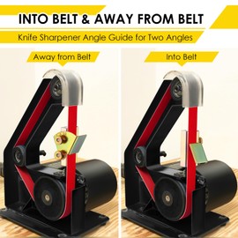 Feekoon Knife Sharpening Angle Guide, Adjustable Angle Guide for 1 x 30 Belt Sander, Knife Sharpening Jig Sharp Universal Knife Angle Guide, Sharpen Exact angles from 10 to 45 (2 Pcs,into & Away Belt)