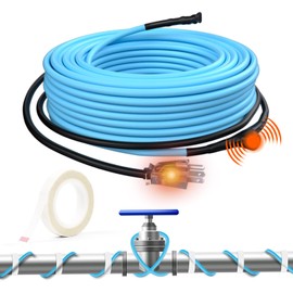 HEATIT 5JHSF 24Ft Heating Tape for Water Pipes, Self Regulating Heat Tape with Thermostat for Metal, Plastic Home Pipes and RV, ETL Listed, 120V