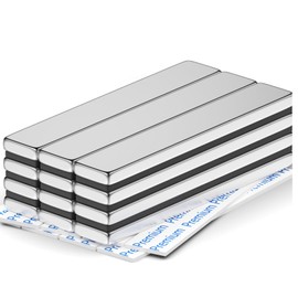 Junarter 12 Pack Bar Magnet, Neodymium Bar Magnets, 60x10x3mm Neodymium Magnet Bars, Rectangle Magnets, Double Sided Magnet with Adhesive Backing, Magnetic Bars Strip for Home, Office, School