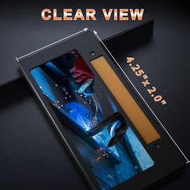 TRQWH Auto Darkening Welding Lens 2x4.25 Solar Powered Helmet With True Color Technology, 2 Arc Sensors, Shade 11 Automatic LCD Dimming Filter