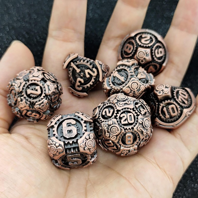 Chandini Polyhedral Dice Set Metal TRPG Table Game Board Game