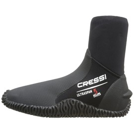 Cressi Ultraspan Dive Boots 5mm Premium Neoprene, Black - L-8/8.5