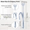 80 Pcs Metal Slip-on Drapery Hooks - Metal Curtain Hooks