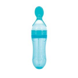 Nuby, Cuchara Papillera de Silicón Squeeze Feeder, Aqua