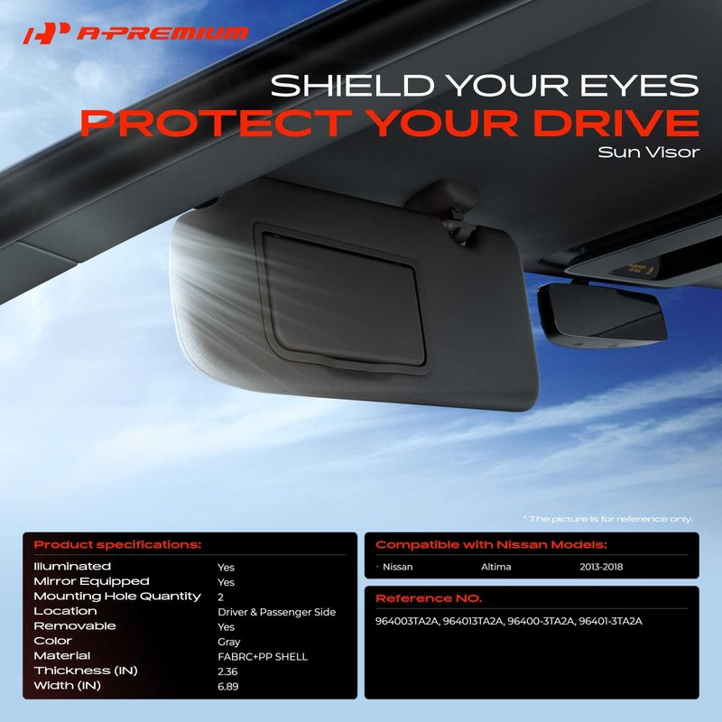 A-Premium Driver & Passenger Sun Visor Compatible with Nissan Altima