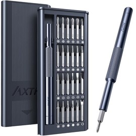 AXTH Juego de destornilladores de precisión pequeño 25 en 1, kit de herramientas de reparación magnéticas mini profesional para teléfono, computadora, reloj, laptop, Macbook, timbre de puerta