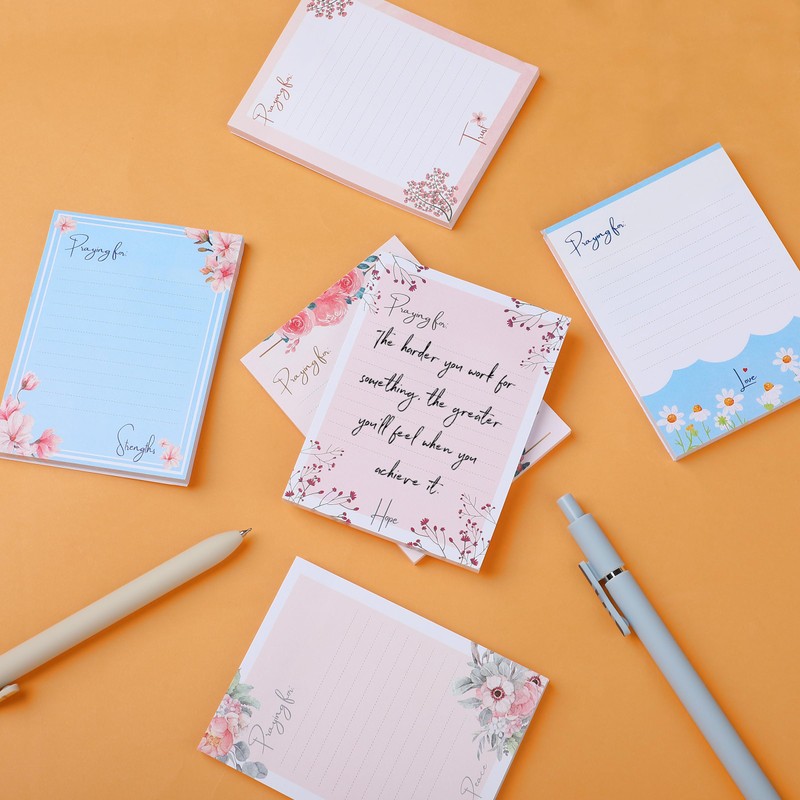 Mr. Pen- Lined Sticky Notes, 3”x4”, 6 Pads, Floral Sticky