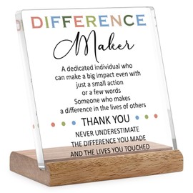 Difference Maker Gifts - Gifts for Coach Boss Mentor, Leadership Social Worker Gifts Thank You Gifts for Men Women, Employee Appreciation Gifts for Principal Teacher Nurse Office Desk Decor Plaque