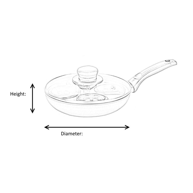 4 Cup Egg Poacher Pan Teflon Non Stick Egg Poaching