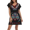 YZXDORWJ Women Mexican Embroidered Dress Short Sleeve (XXXL, 27BKR)