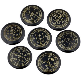 mookaitedecor Chakra Stones Set Engraved Polished Reiki Chakras Healing Stones Palm Stones for Reiki Balancing