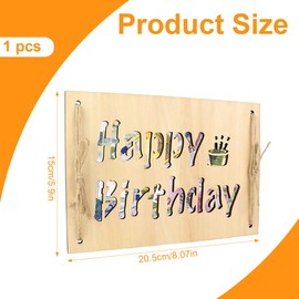 IKOPFLN Wooden Money Gift - Creative Birthday Gift - Happy Birthday Wooden Sign for Men & Women - Perfect Decoration for Birthday Parties, multicoloured