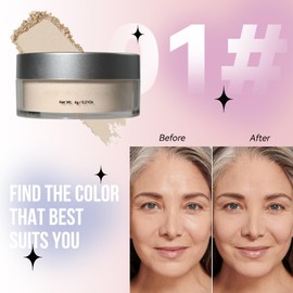 Eazerom 19 Glow Setting Powder, Loose Powder, Transparent, Natural, Transparent Fixing Powder, Conceals Fine Lines & Impurities, Lightweight, Long-Lasting, Suitable for All Skin Types, Fixing Powder