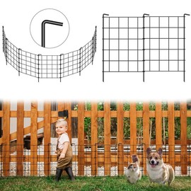10 Pack Decorative Garden Fence, 10ft Animal Barrier Border, Rustproof Metal Wire Section Edging Fencing Panel for Outdoor Patio - Packs: 10
